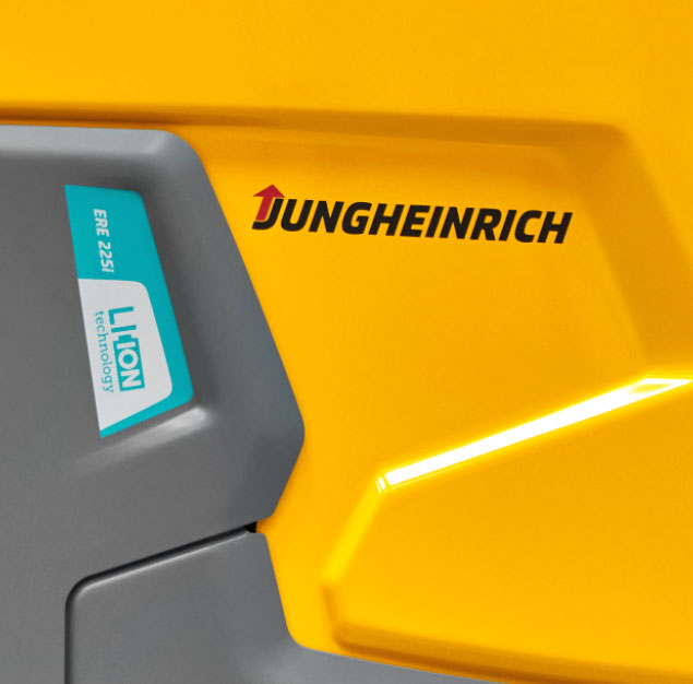 Jungheinrich-Produkt mit Lithium-Ionen-Aufkleber